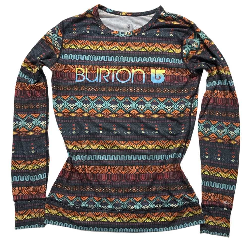 Y2K BURTON women's thermal midweight baselayer crew shirt, S.